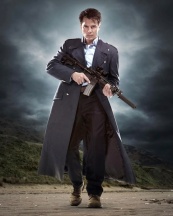 An image of John Barrowman in his role as Captain Jack Harkness