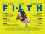 A bright and vibrant poster that advertises the film, Filth